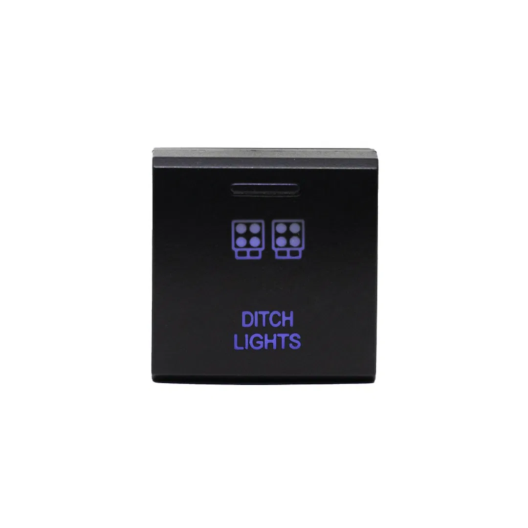 CR2386 – CALI RAISED Multi Purpose Switch, On-Off 12 Volt For LED Ditch Lights Rocker Square Blue Illumination Black ...